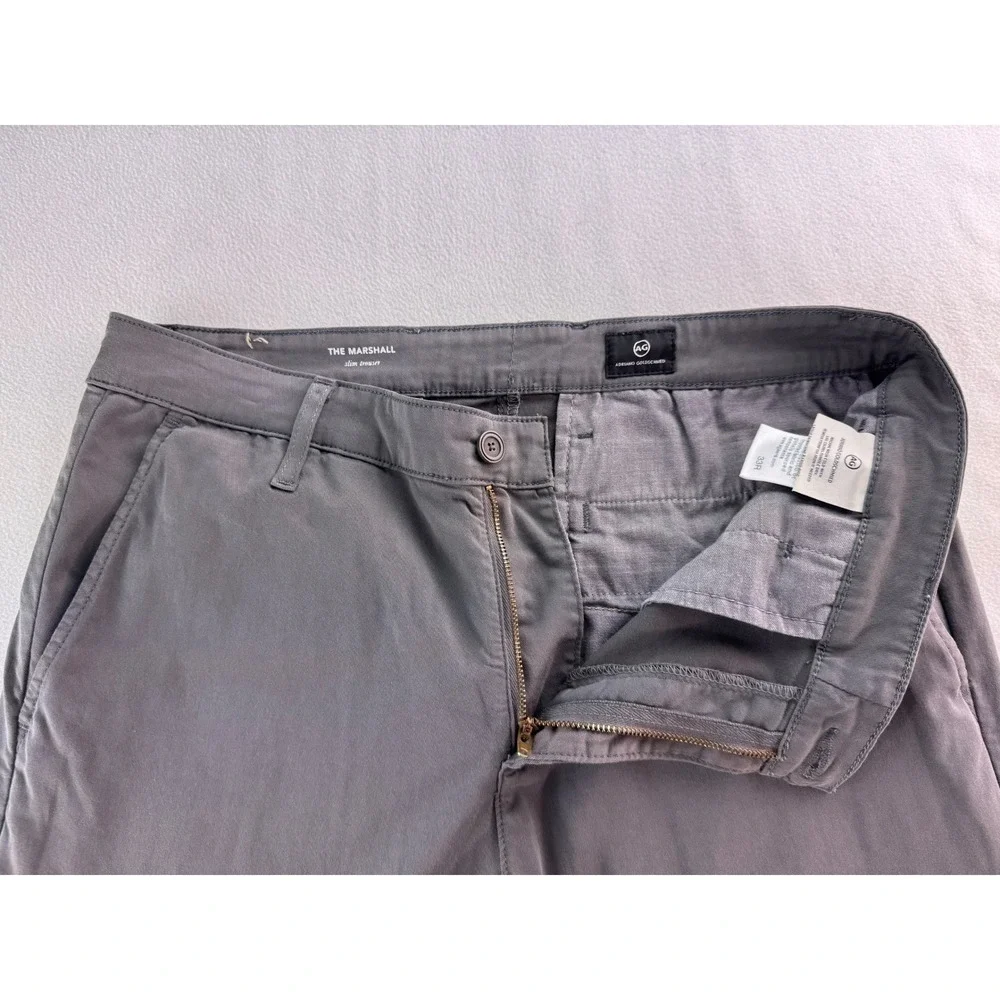 AG Adriano Goldschmied The Marshall Slim‎ Straight Pants Mens 33X35 Gray